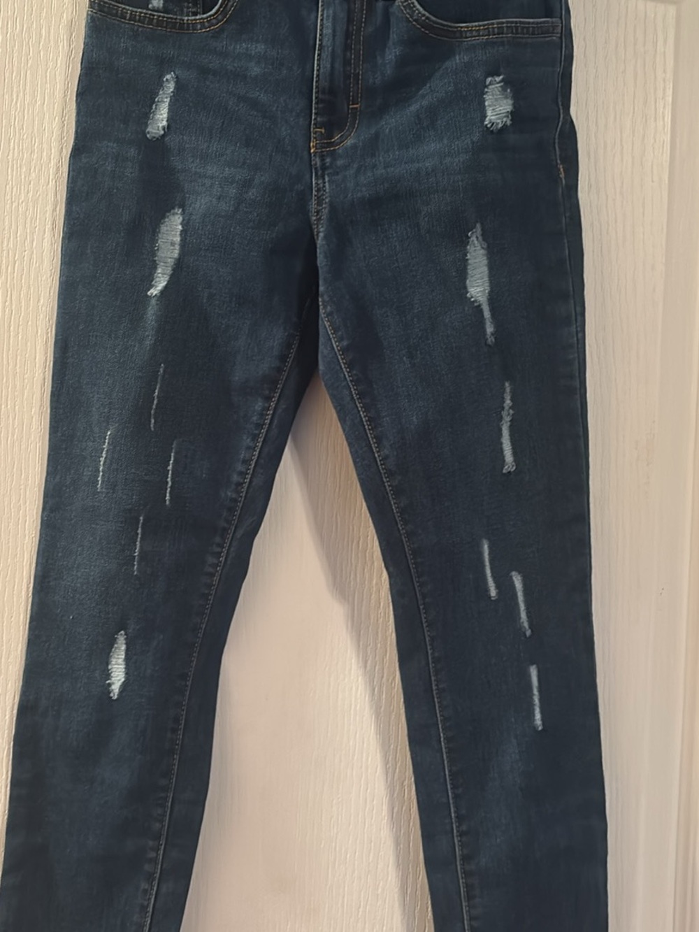 Levi's Dark Blue Distressed Skinny Jeans